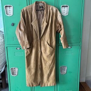 Express Vintage Tan  Leather Trench/Duster